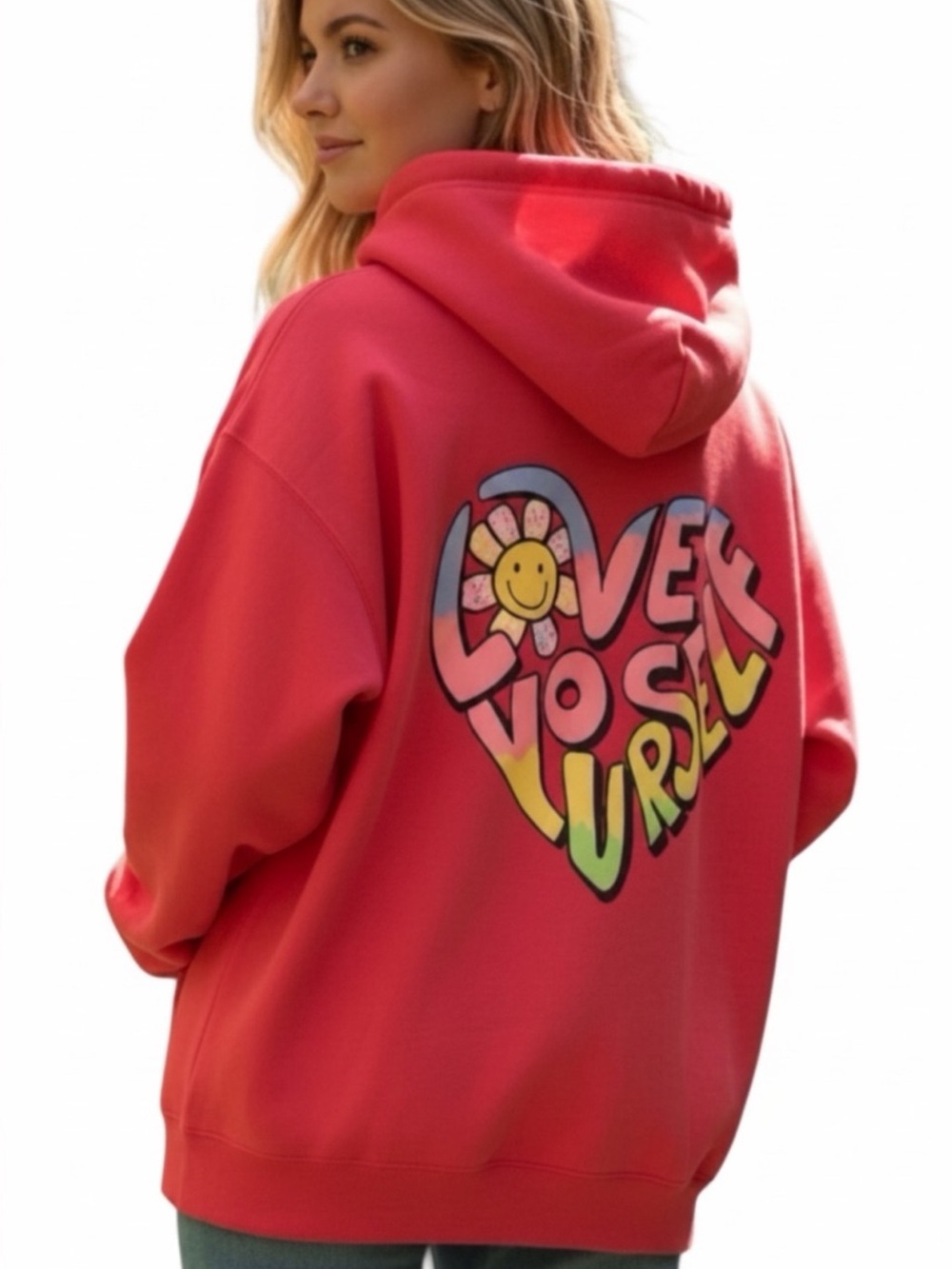 Pacific & Co Love Yourself Pink Zip Hoodie XL NWOT